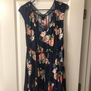 Floral cap sleeved summer dress